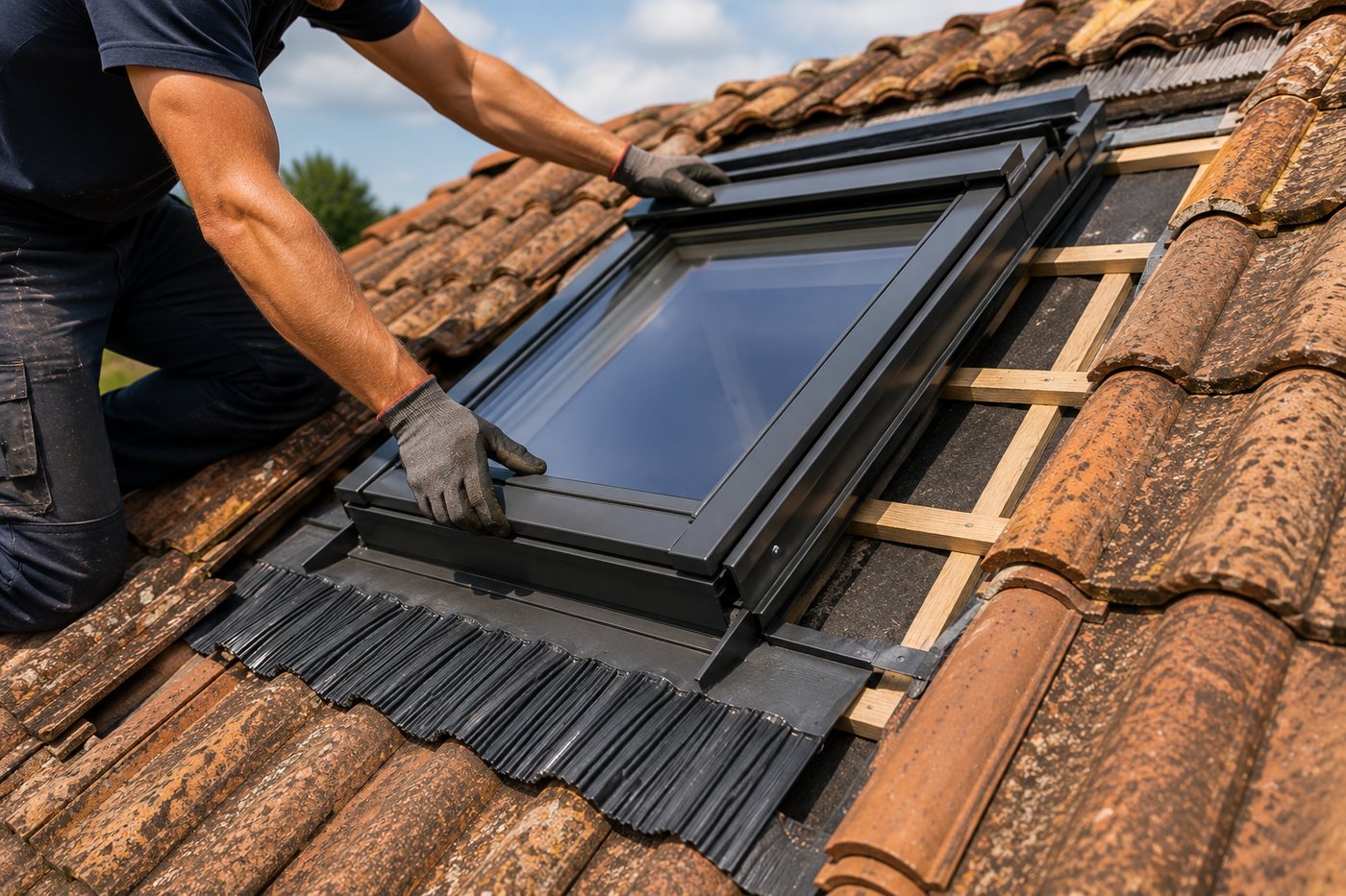 Installation et remplacement de Velux par JM Couverture au Landreau